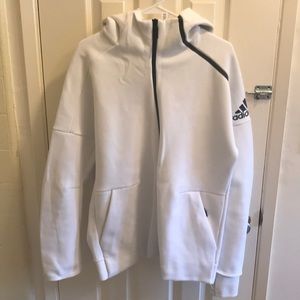 Adidas performance white zipper jacket